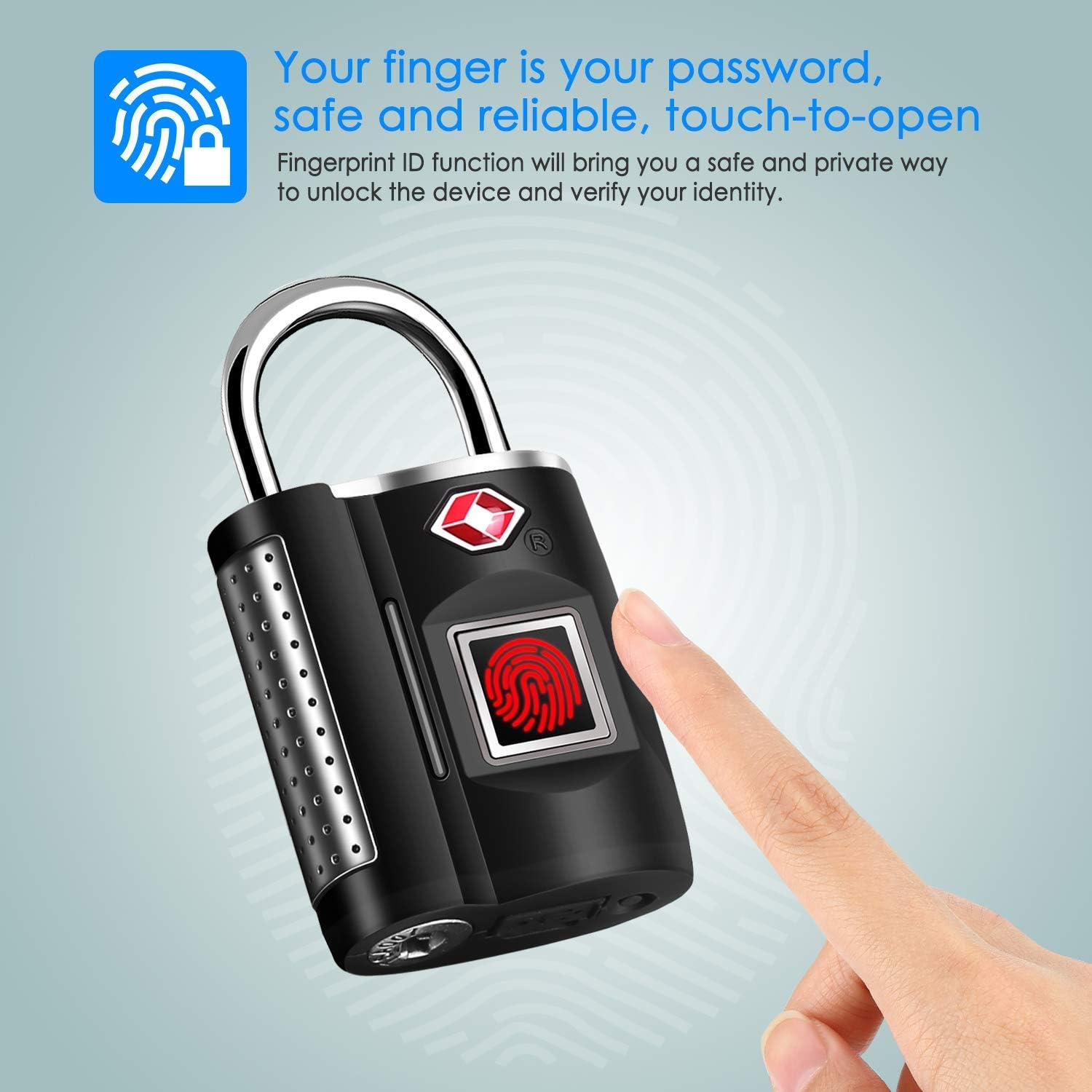 Waterproof Fingerprint Lock with TSA Approval - Smart Digital Locker Lock