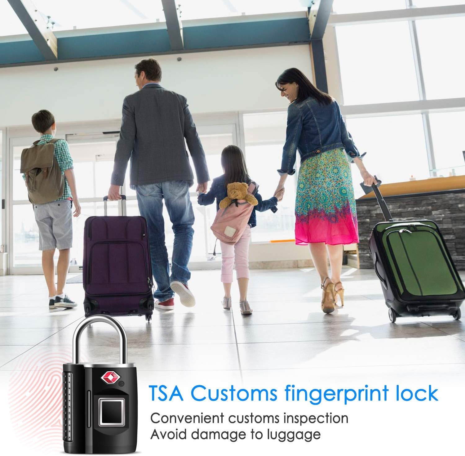 Waterproof Fingerprint Lock with TSA Approval - Smart Digital Locker Lock