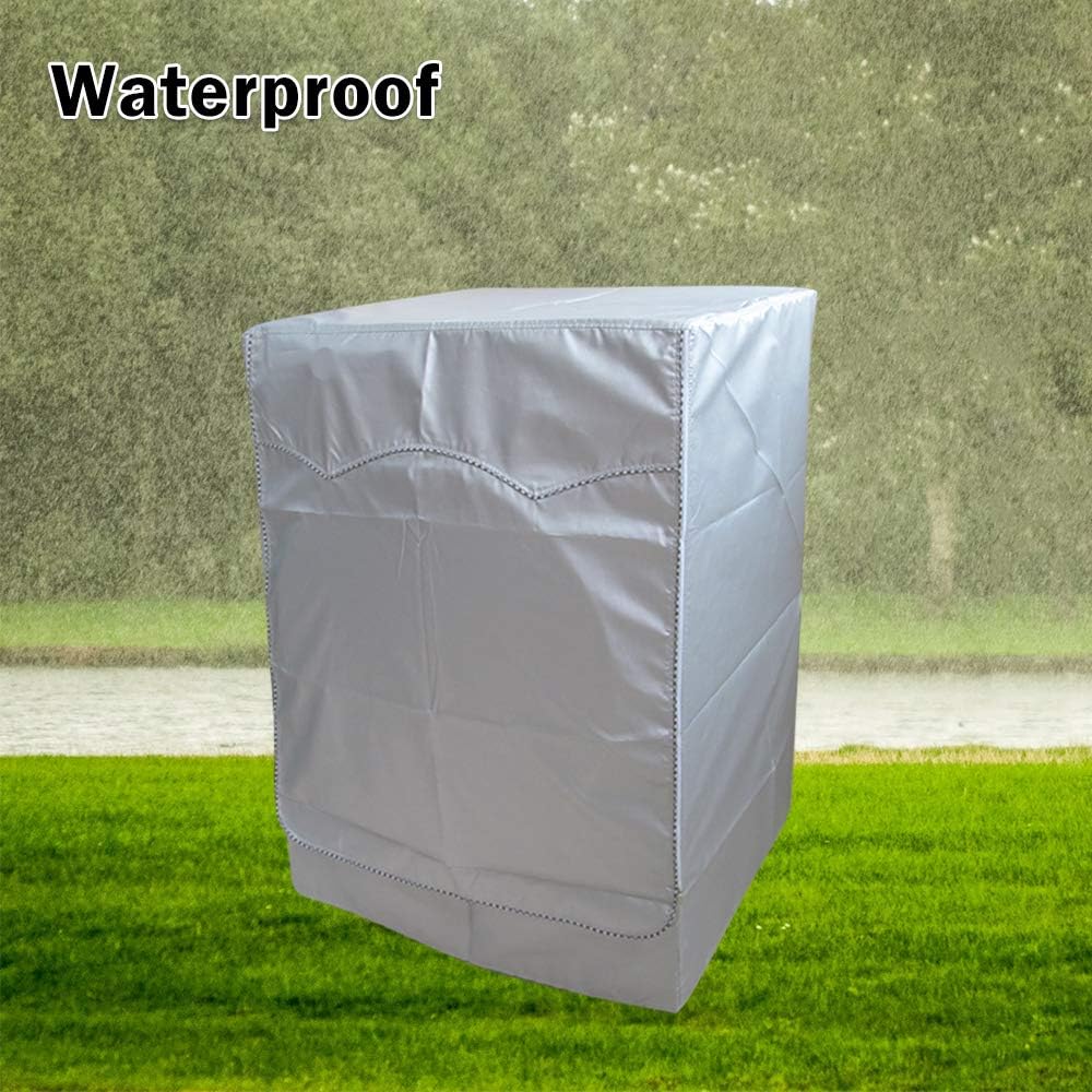 Waterproof Front-Loading Washer/Dryer Cover - Dustproof, Sun-Proof, W27"D33"H39", Fits Most US & Canadian Models (Basic Silver)