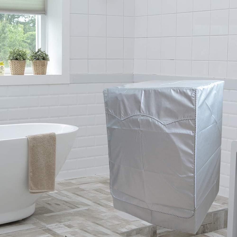 Waterproof Front-Loading Washer/Dryer Cover - Dustproof, Sun-Proof, W27"D33"H39", Fits Most US & Canadian Models (Basic Silver)