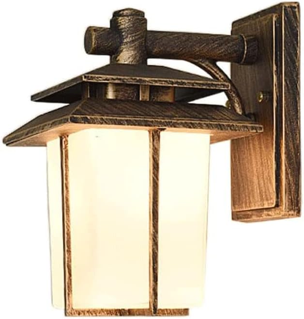 Waterproof Outdoor Wall Sconces with Frosted Glass Lampshade for Villa Entrance Porch - American Country Style Die-cast Aluminum Wall Lamp