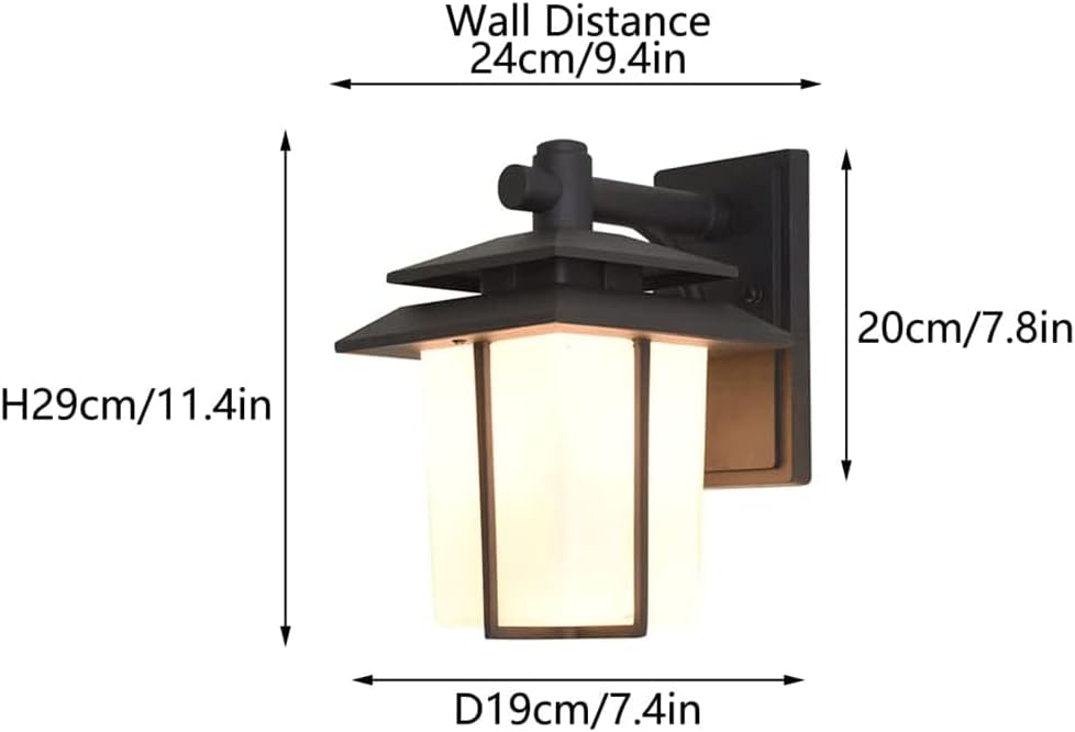 Waterproof Outdoor Wall Sconces with Frosted Glass Lampshade for Villa Entrance Porch - American Country Style Die-cast Aluminum Wall Lamp