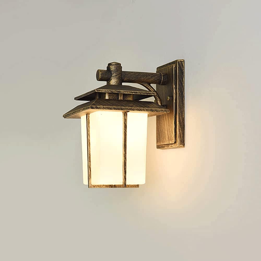 Waterproof Outdoor Wall Sconces with Frosted Glass Lampshade for Villa Entrance Porch - American Country Style Die-cast Aluminum Wall Lamp