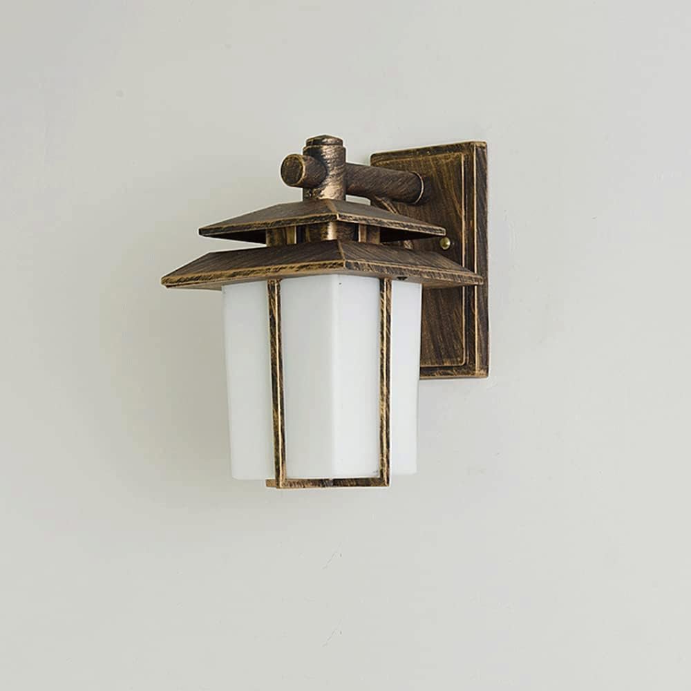 Waterproof Outdoor Wall Sconces with Frosted Glass Lampshade for Villa Entrance Porch - American Country Style Die-cast Aluminum Wall Lamp