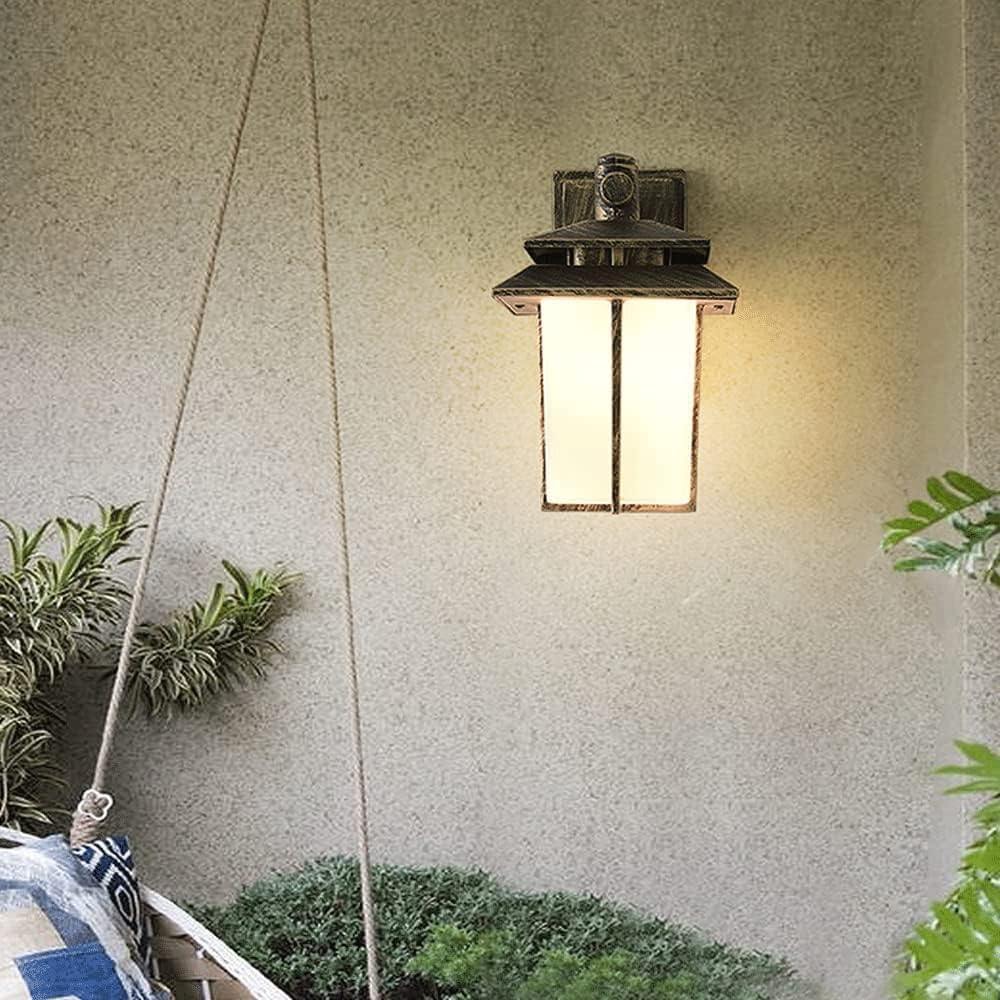 Waterproof Outdoor Wall Sconces with Frosted Glass Lampshade for Villa Entrance Porch - American Country Style Die-cast Aluminum Wall Lamp