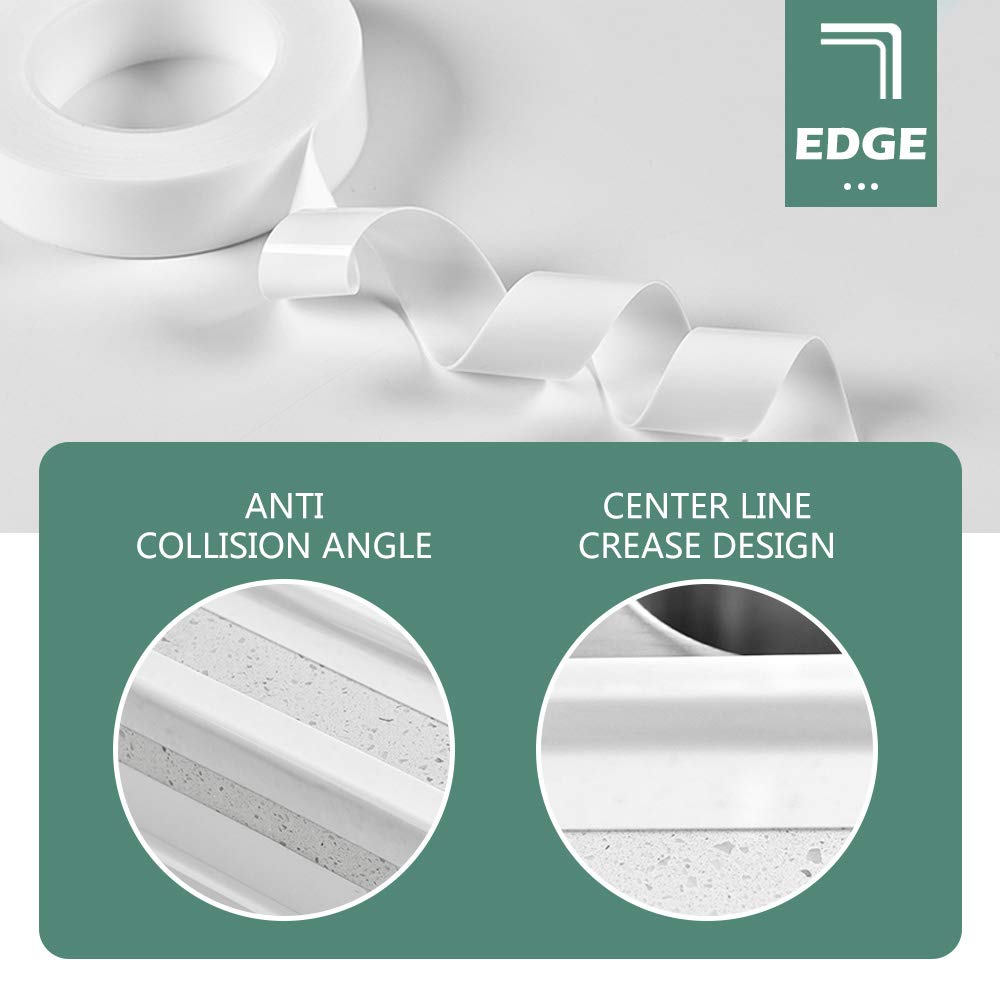 Waterproof Self Adhesive Caulk Strip Tape for Bathtub Bathroom Shower Toilet Kitchen Wall (49/25 Inch x 10 Feet, White)