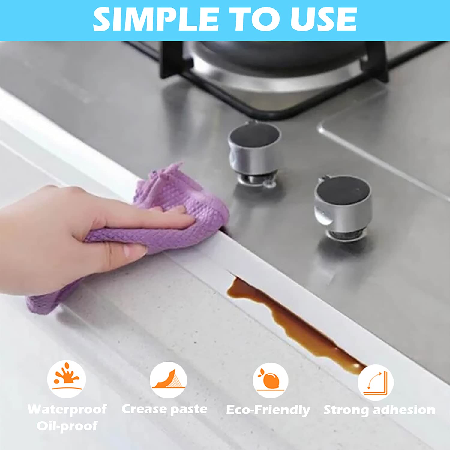 Waterproof Self-Adhesive Caulk Strip Tape for Bathroom Kitchen Wall - 1.5" x 10.5 Ft