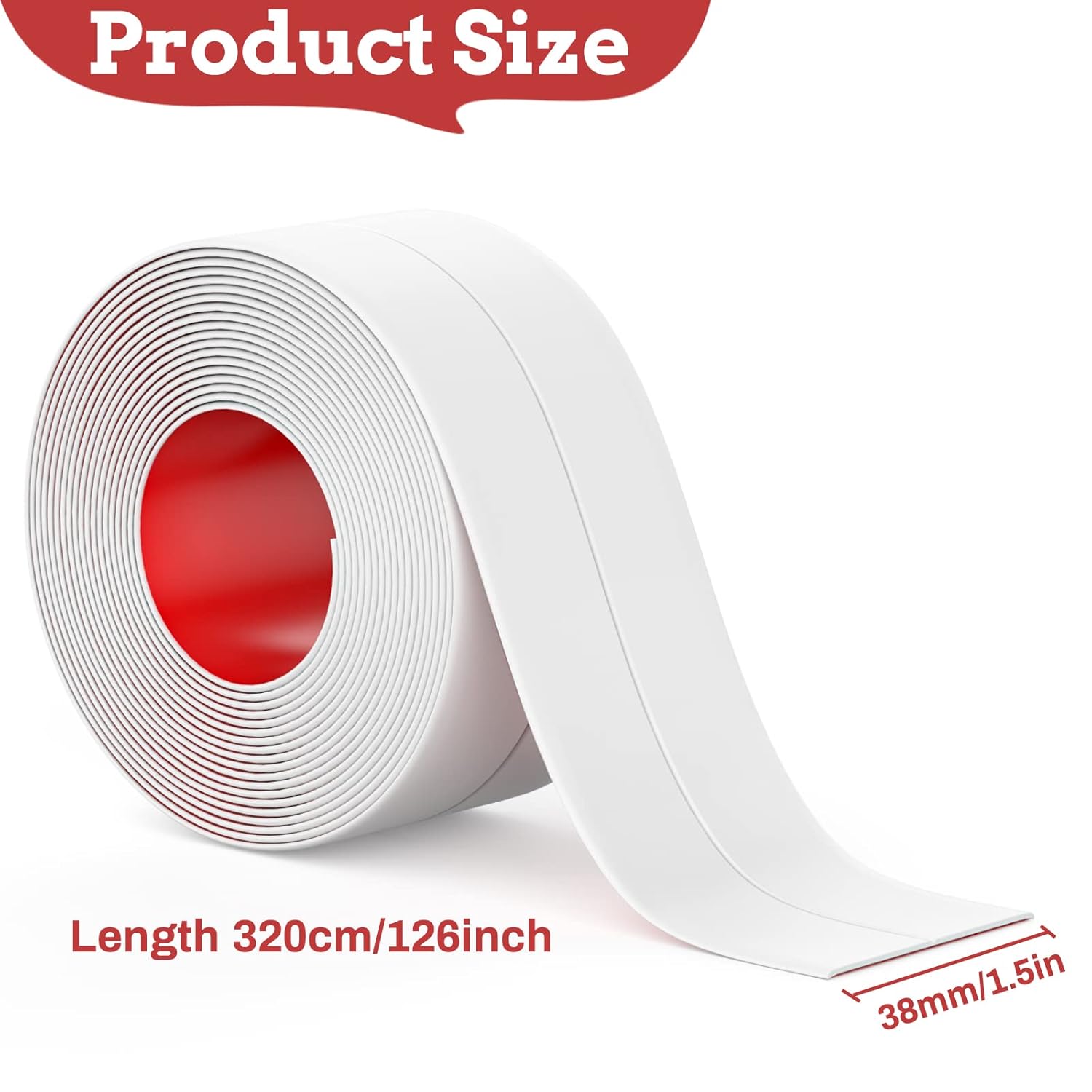 Waterproof Self Adhesive Caulk Tape for Kitchen, Bathroom, Shower - 3 Rolls, 1.5" x 10.5Ft - Caulking Sealant Strip with Sealing Tool - Edge Protector for Countertop, Sink, Bathtub, Toilet