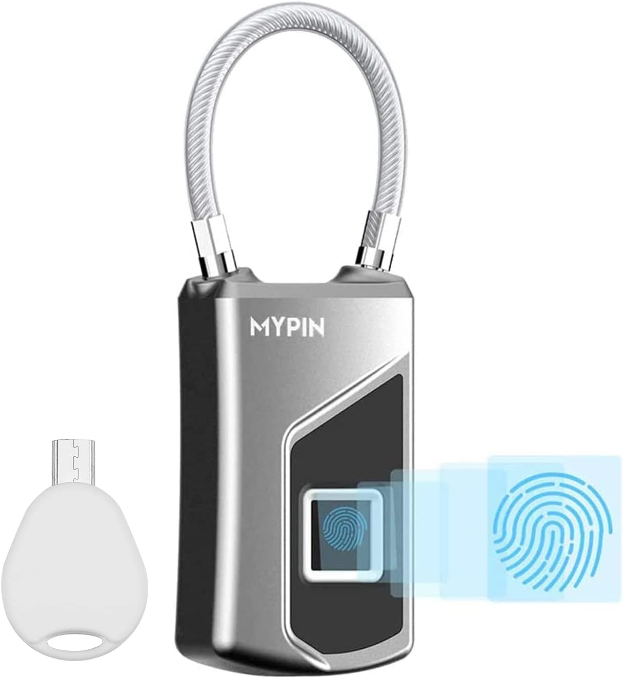 Waterproof Smart Fingerprint Padlock with Key Backup - Ideal for Gym, Door, Suitcase, Backpack, Bike, Office - WildKart