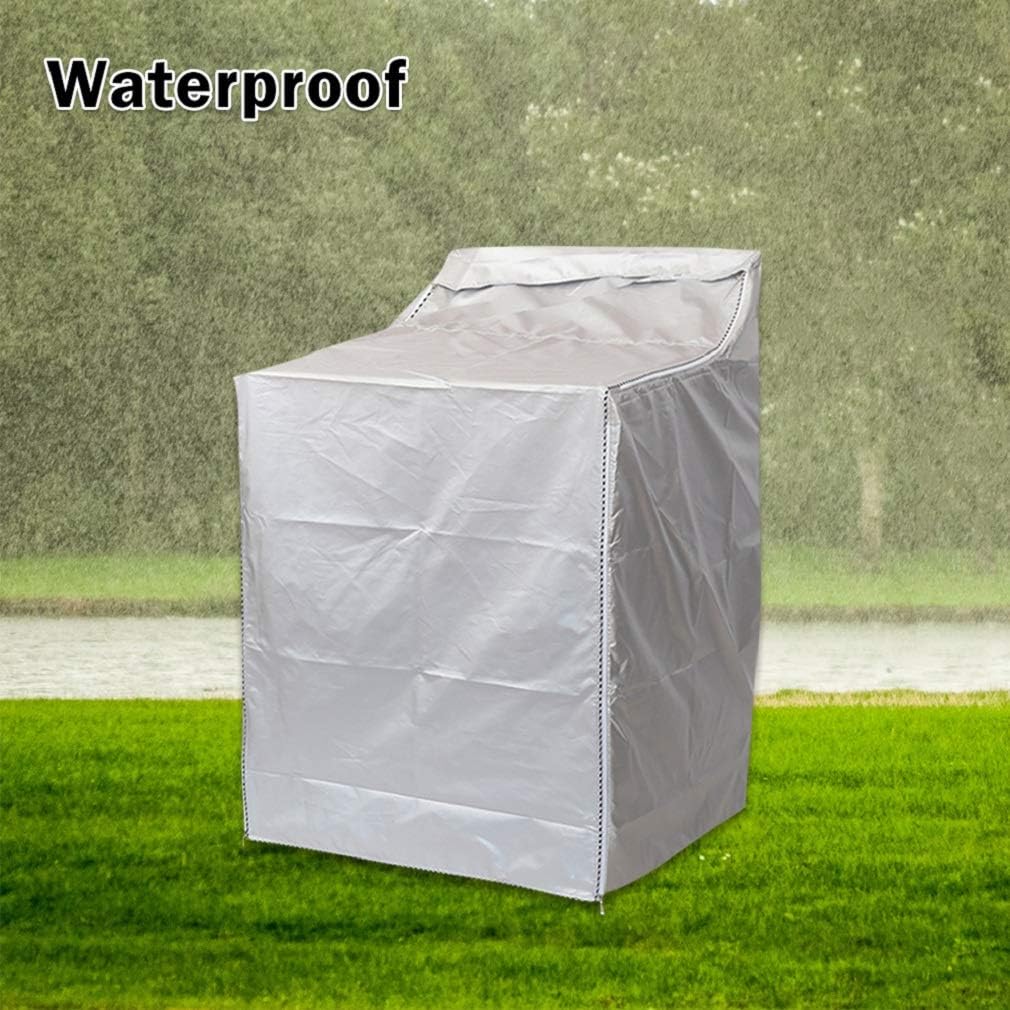 Waterproof Washer/Dryer Cover for Top-loading Machines - Dustproof, Sun-Proof - Fits Most US/Canadian Models - W29”D28”H43” - Basic Silver
