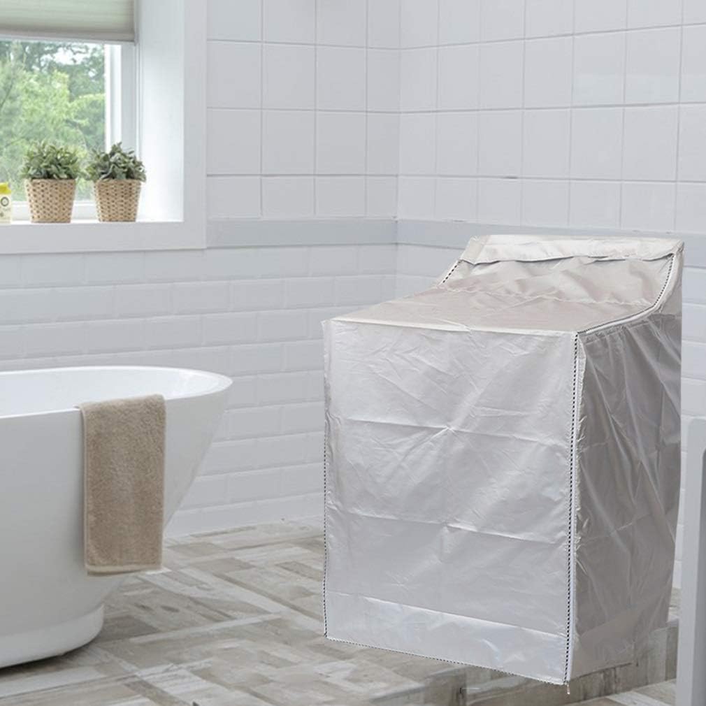 Waterproof Washer/Dryer Cover for Top-loading Machines - Dustproof, Sun-Proof - Fits Most US/Canadian Models - W29”D28”H43” - Basic Silver