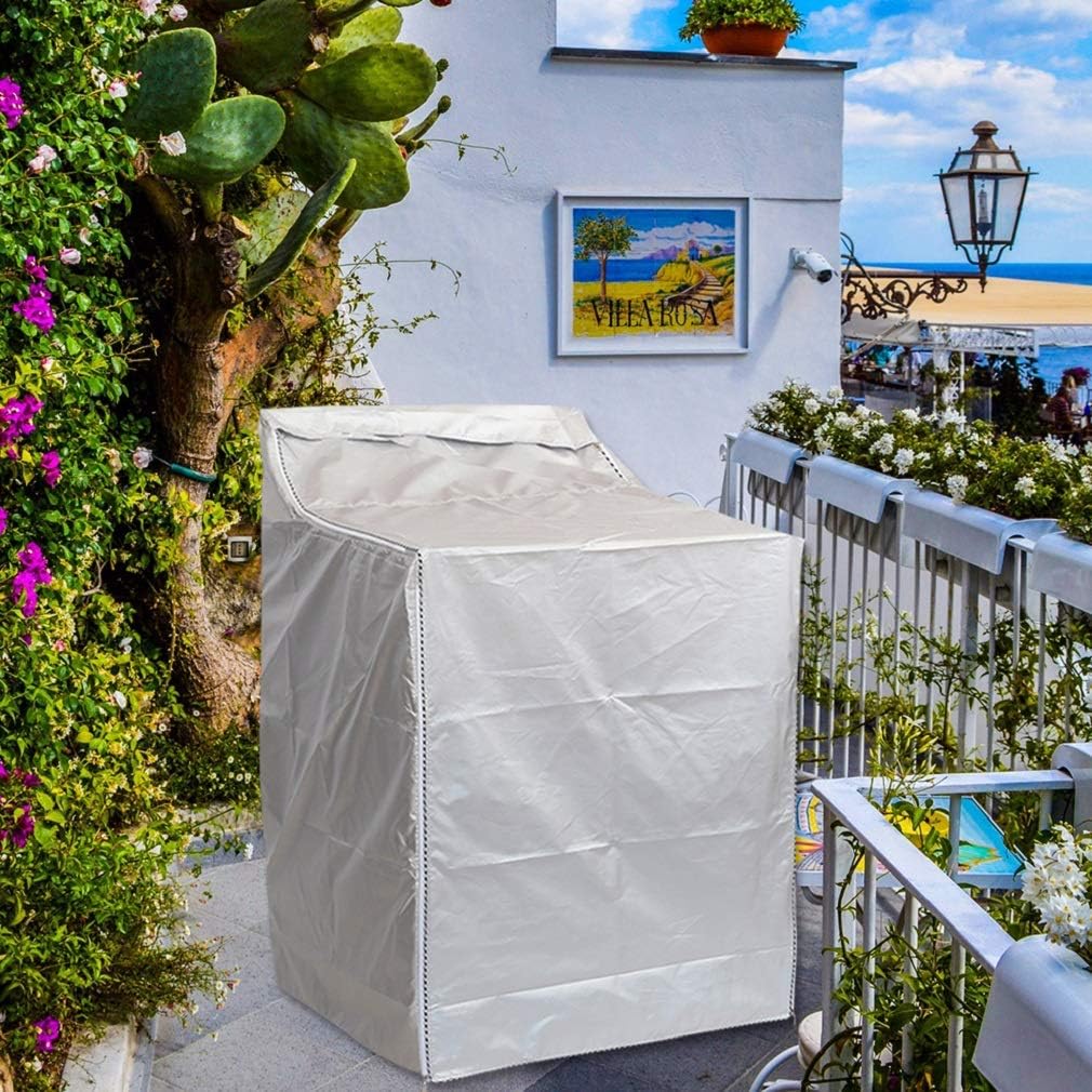 Waterproof Washer/Dryer Cover for Top-loading Machines - Dustproof, Sun-Proof - Fits Most US/Canadian Models - W29”D28”H43” - Basic Silver