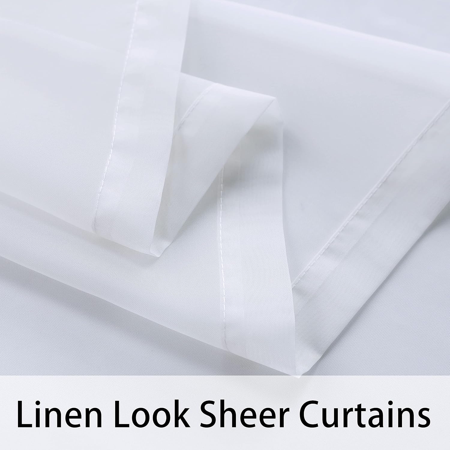 Waterproof White Outdoor Sheer Curtains for Patio - 2 Panels Indoor Voile Curtain 54x84 inch for Living Room, Bedroom, Porch, Pergola
