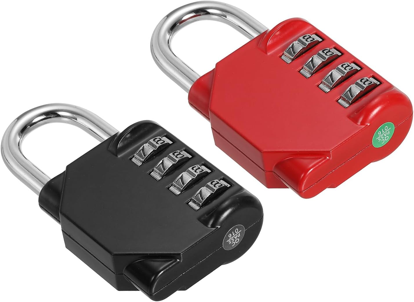 Waterproof Zinc Alloy 4 Digit Combination Padlock - PATIKIL 3 Inch Long Resettable Lock for Outdoor Gym Gate Box - Black Red Color