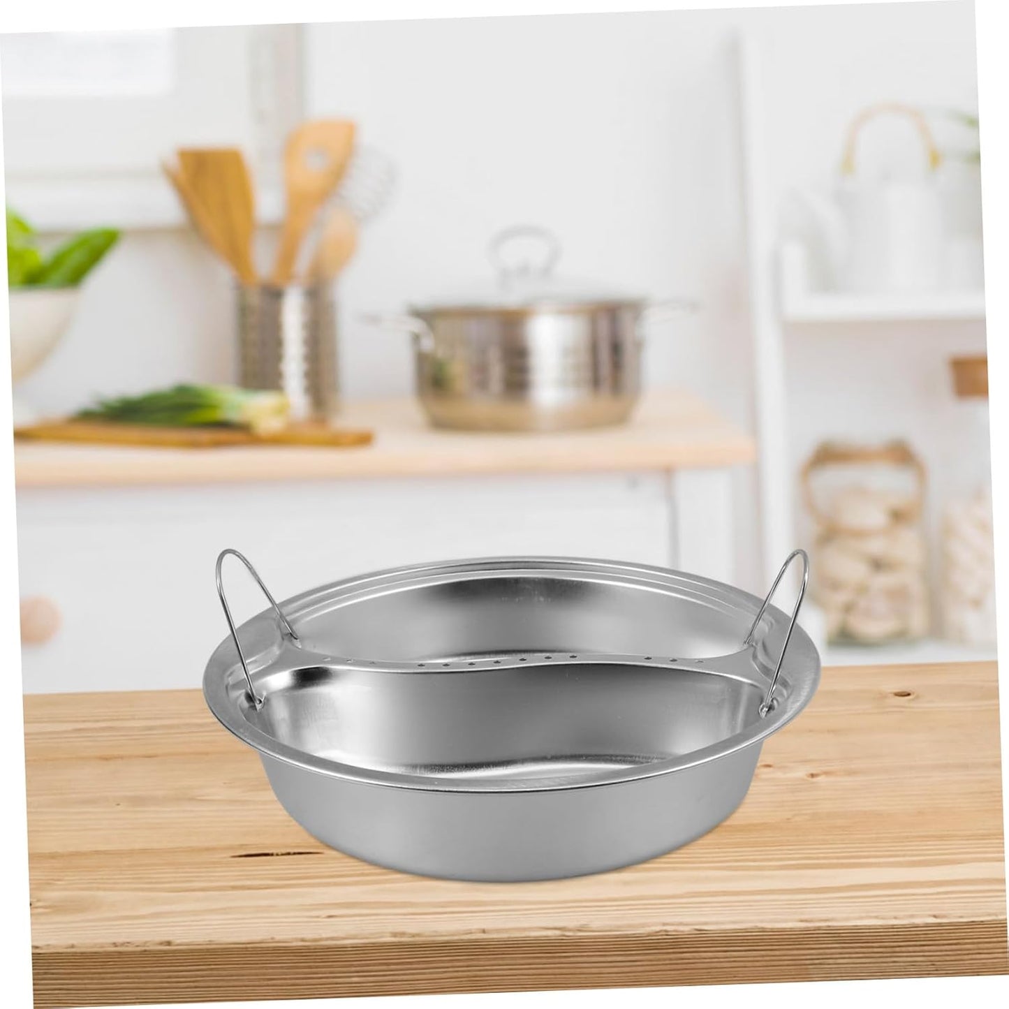 WATIIFUFU 2-Compartment Steaming Basket Insert for Rice Cooker - Handles for Eggs, Vegetables, Seafood - Steamer Pot