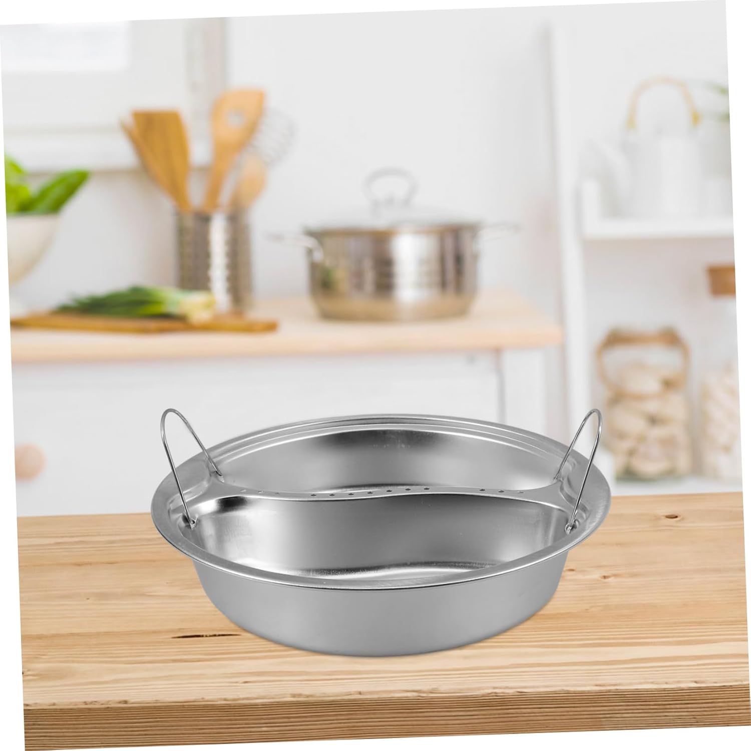 WATIIFUFU 2-Compartment Steaming Basket Insert for Rice Cooker - Handles for Eggs, Vegetables, Seafood - Steamer Pot