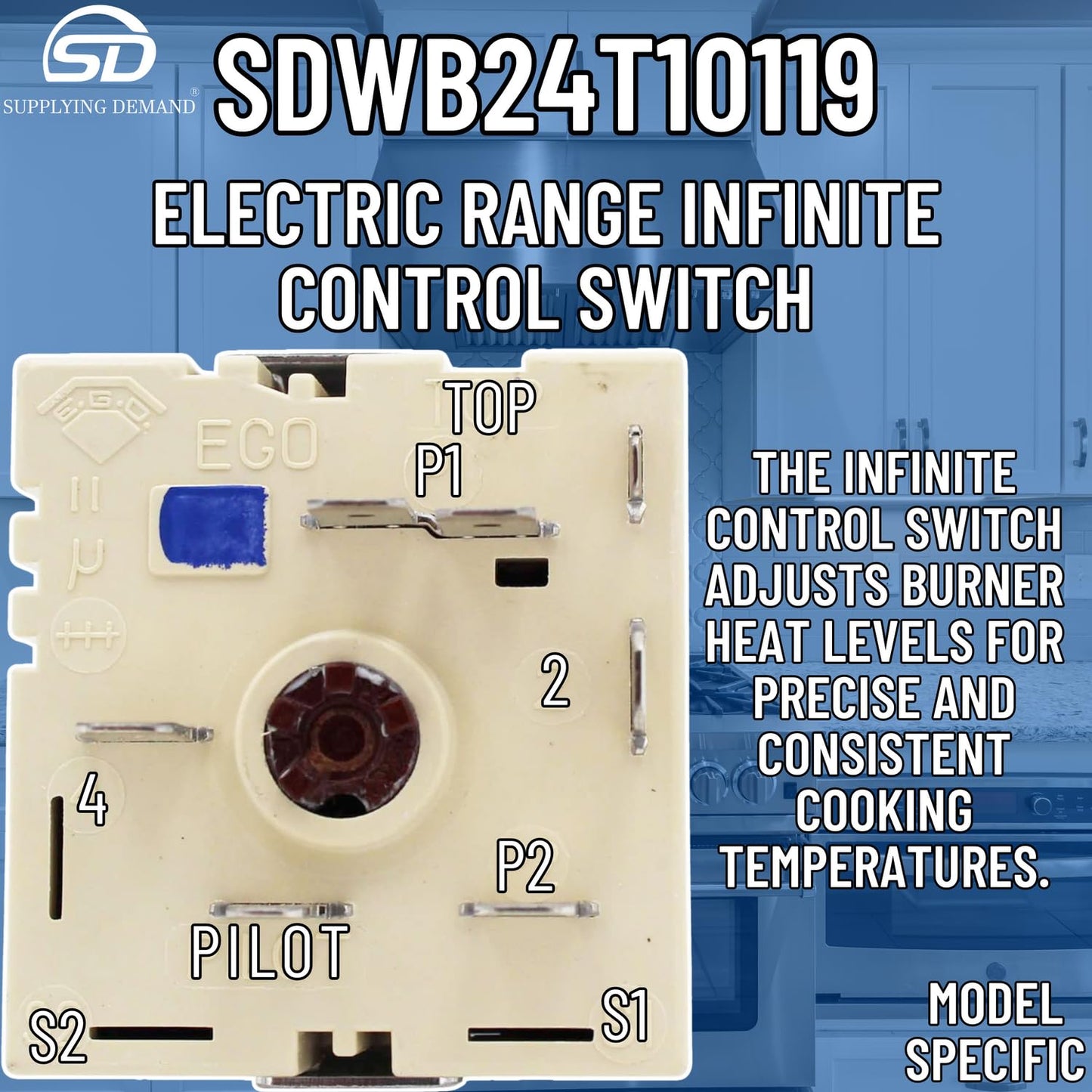 WB24T10119 WB24T10057 Electric Range Infinite Control Switch - Model Specific Replacement