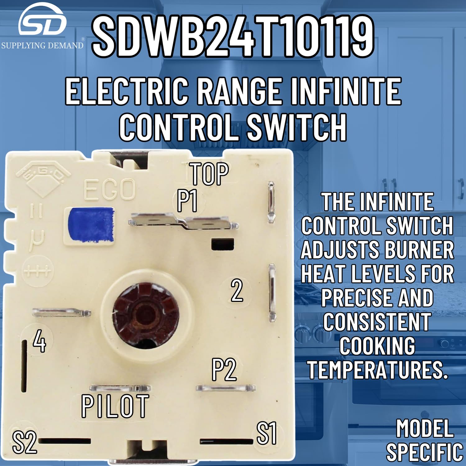 WB24T10119 WB24T10057 Electric Range Infinite Control Switch - Model Specific Replacement