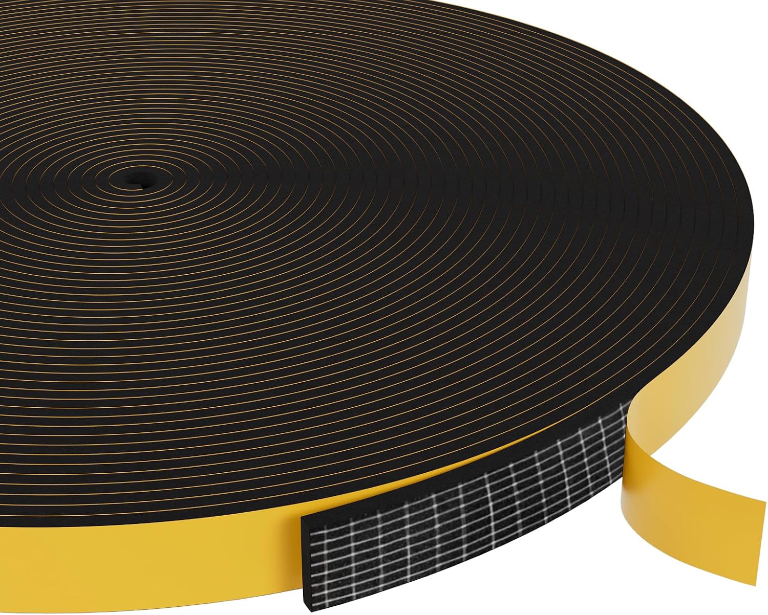 Weather Stripping Door Seal Strip - Black Foam Tape for Sliding Door, Front Door, Windows - 1/2" x 1/8" x 32.8Ft
