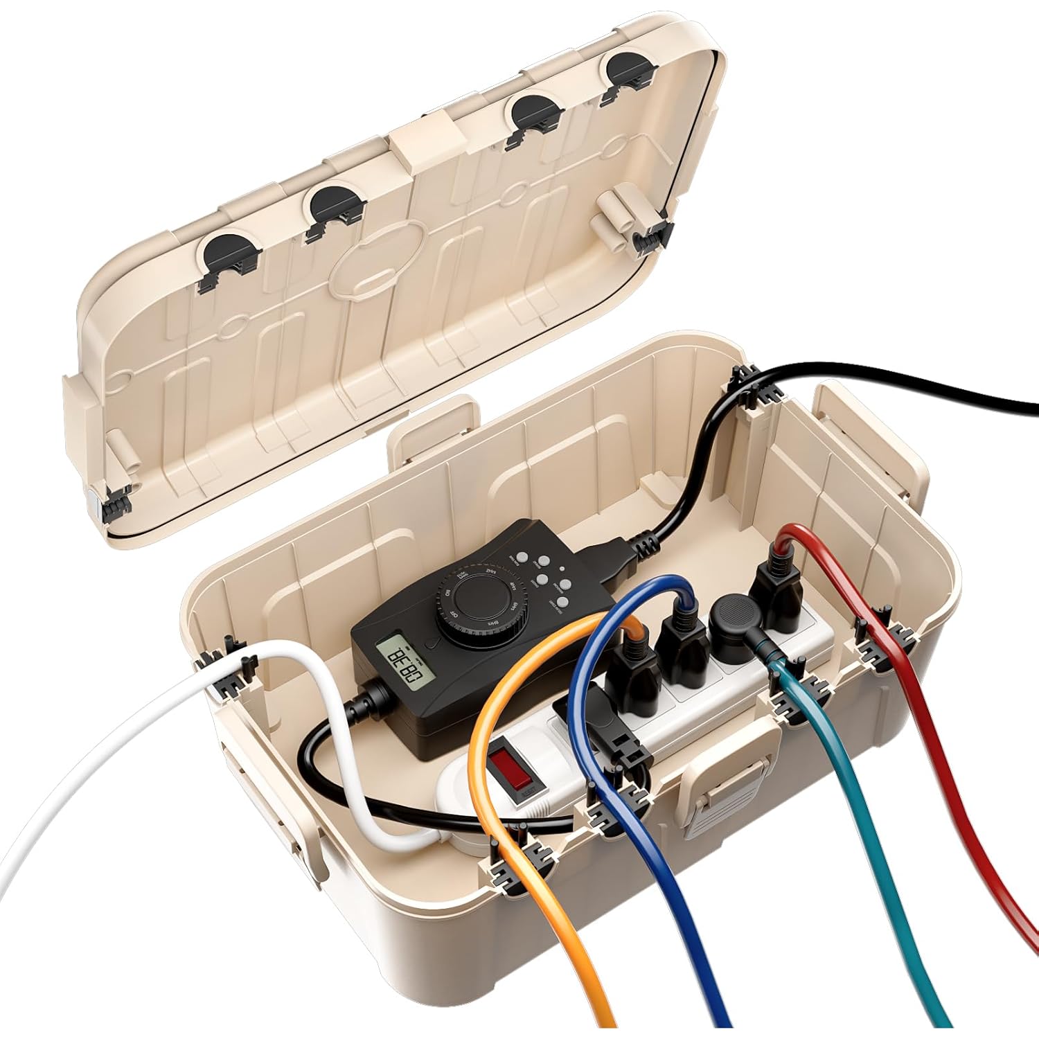 Weatherproof Outdoor Electrical Box Set: Large (12.5 x 8.5 x 5 inch) & Medium (11.4 x 4.3 x 3 inch), IP54 Waterproof Outlet Boxes