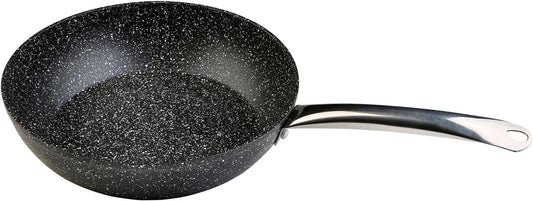 WECOOK Granite Frying Pan 26 cm - Full Induction, Non-Stick Stone, PFOA-Free, Professional Steel Handle - Suitable for All Cookers