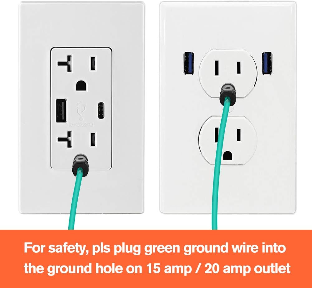 WELLUCK 1.5 FT 4 Prong to 3 Prong Dryer Adapter, 30 Amp Power Cord Converter with Ground Wire