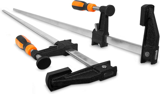 WEN 10236F2 36-Inch Steel Bar Clamps with 2.5-Inch Throat, Micro-Adjustment Handle, Two Pack - Multicolor