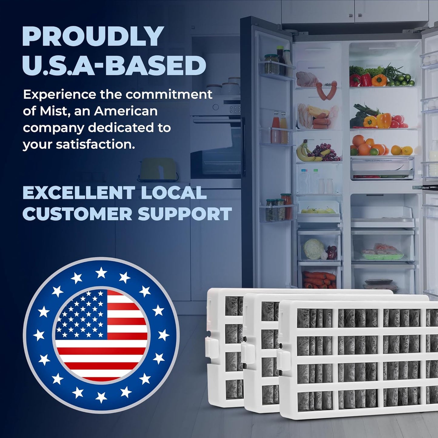 Whirlpool W10311524 Refrigerator Air Filter Replacement - 2 Pack by Mist Fresh