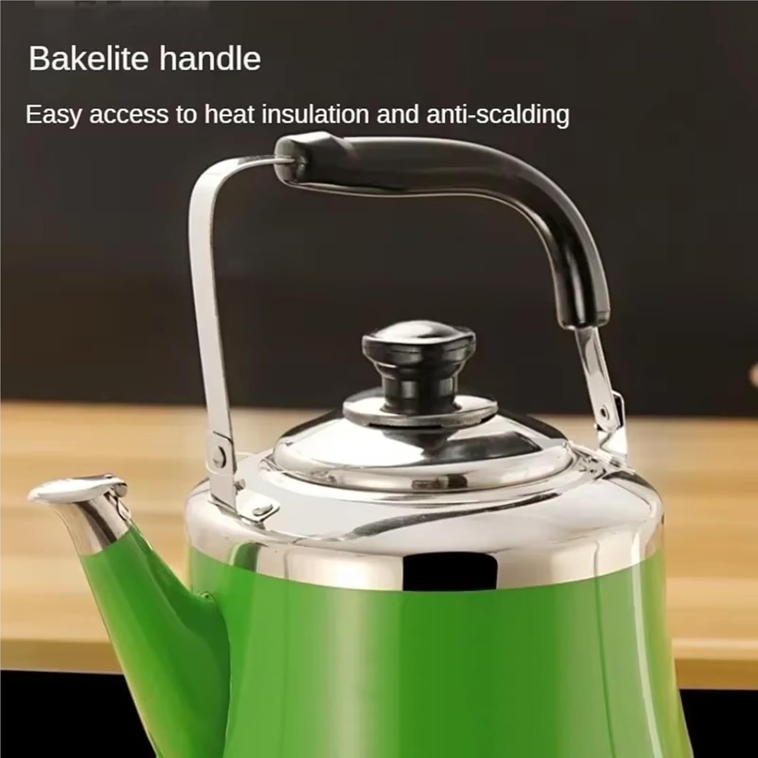 Whistling Stainless Steel Tea Kettle with Foldable Handle - 9.2L Capacity for Coffee, Tea, Milk - Gas and Electric Compatible