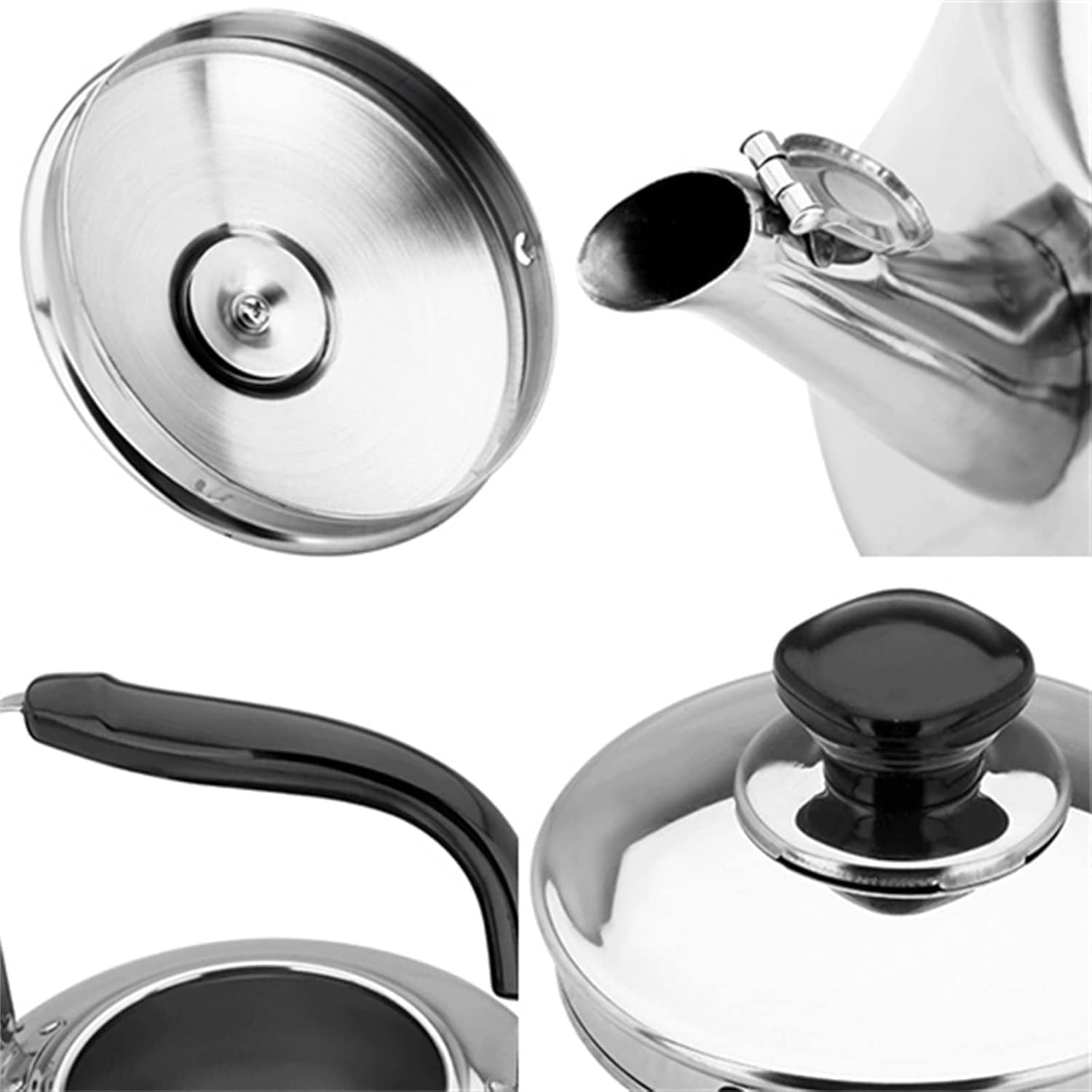 Whistling Stainless Steel Tea Kettle with Foldable Handle - 9.2L Capacity for Coffee, Tea, Milk - Gas and Electric Compatible