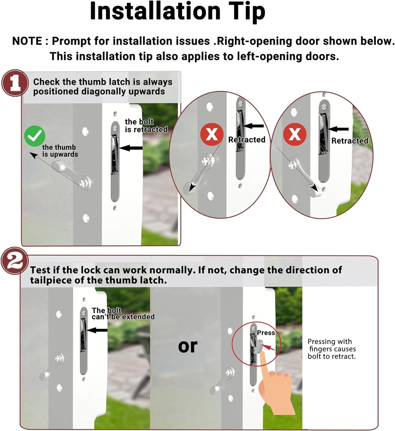 White AIsecure Sliding Glass Door Handle Set with Mortise Lock - Fits 1-1/2" to 1-3/4" Doors, Reversible Design, Non-Handed, Keyless Option