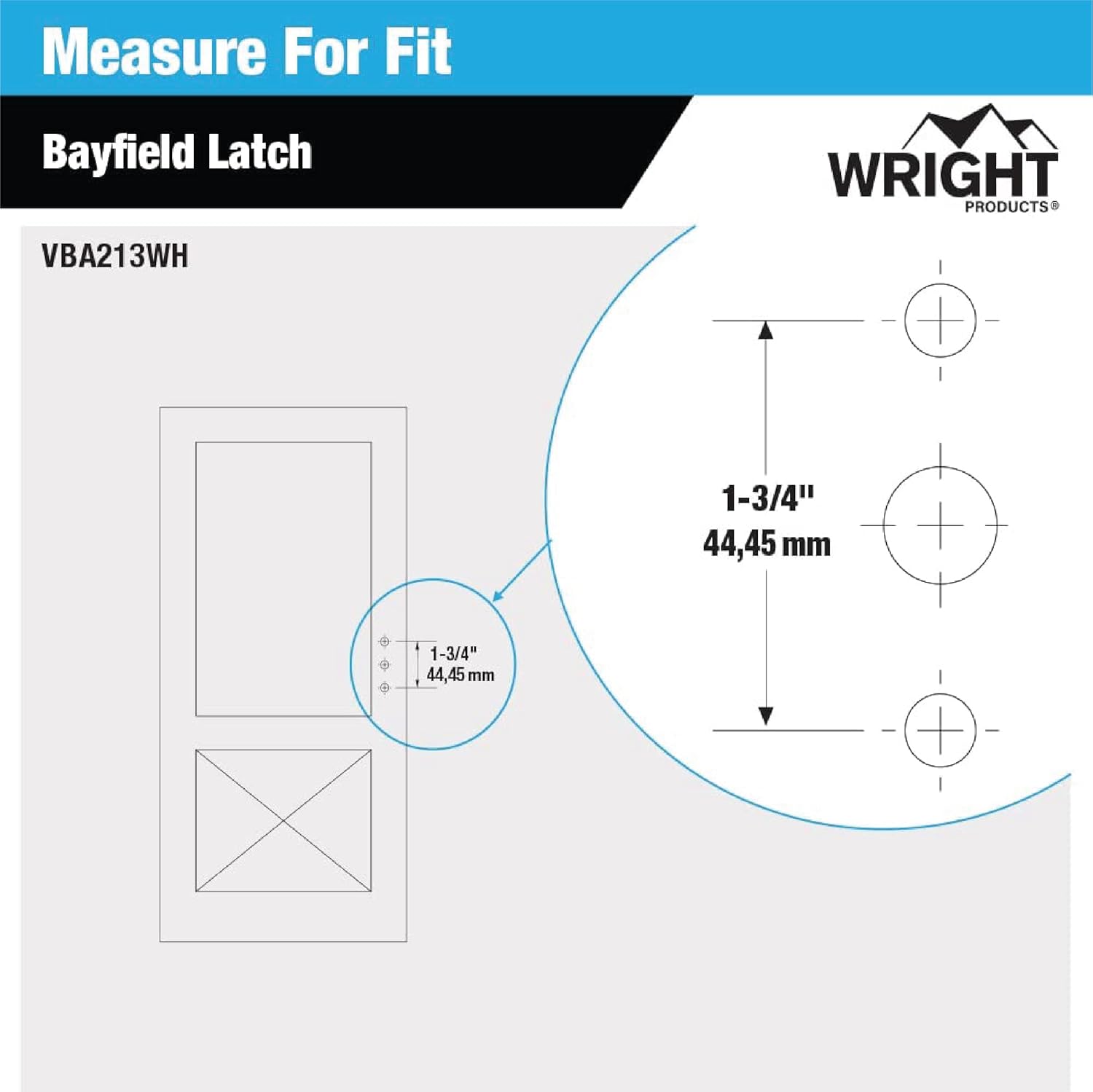White Bayfield Surface Latch by Wright Products - Model VBA213WH