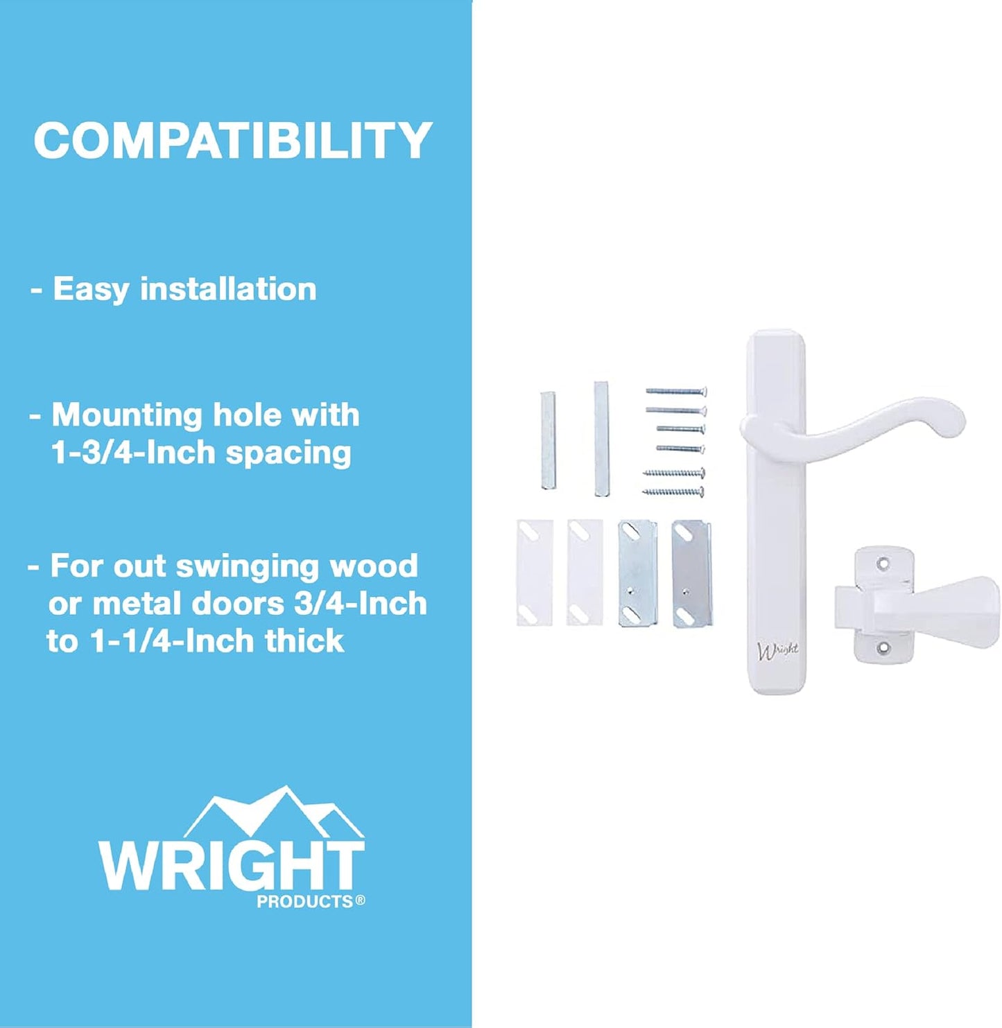 White Bayfield Surface Latch by Wright Products - Model VBA213WH