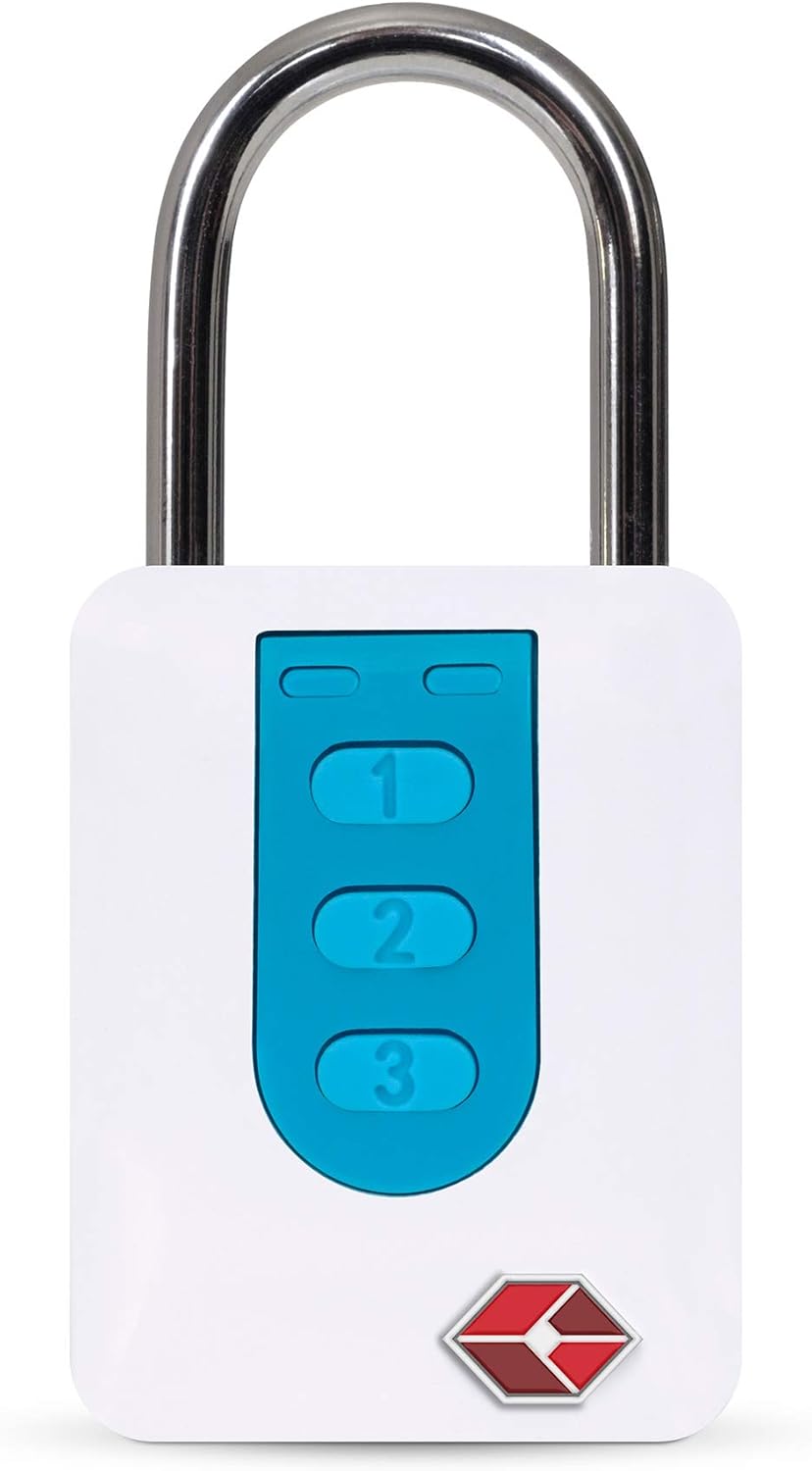White BENJILOCK TSA-Approved Fingerprint Padlock by Hampton