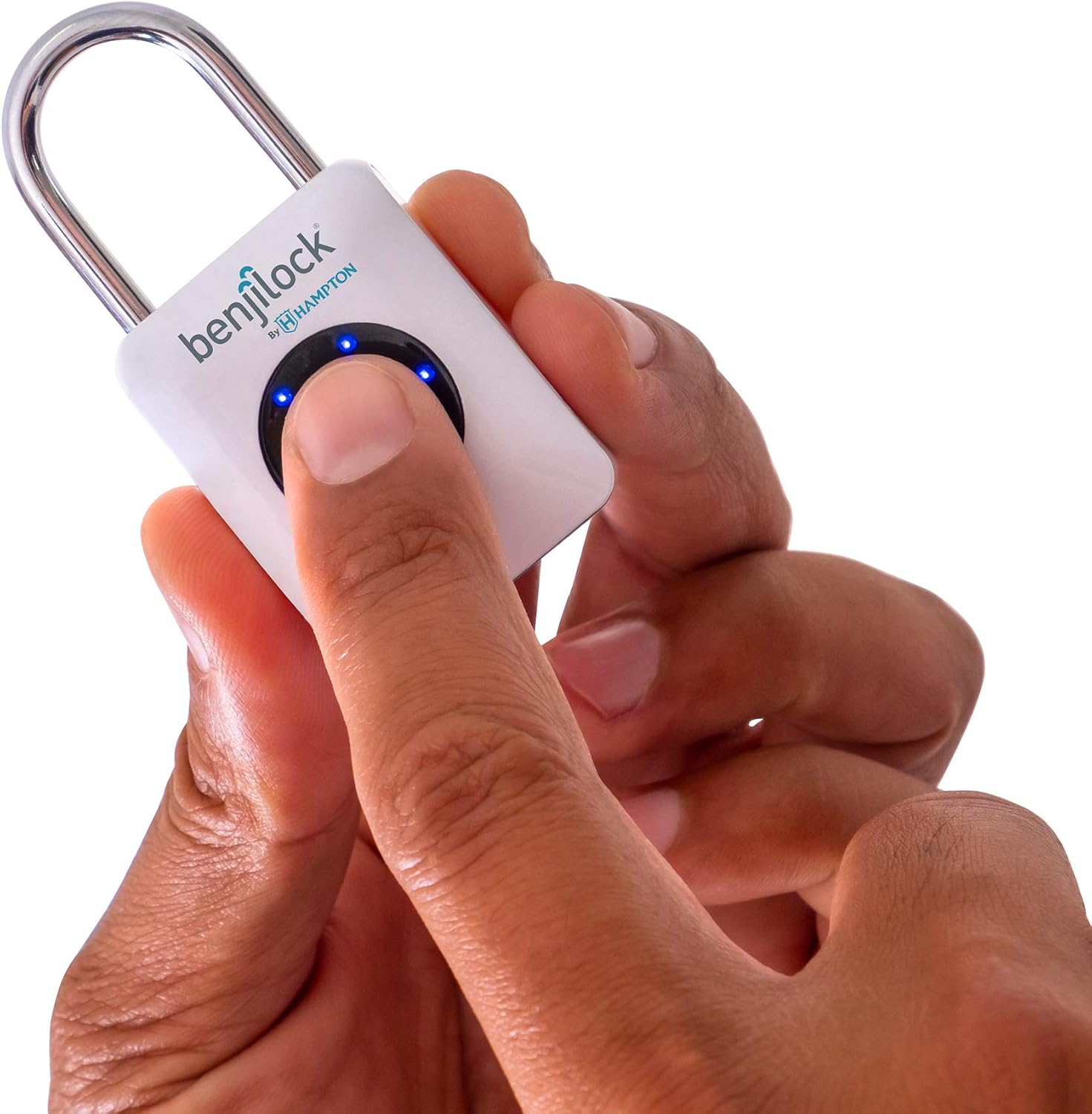 White BENJILOCK TSA-Approved Fingerprint Padlock by Hampton
