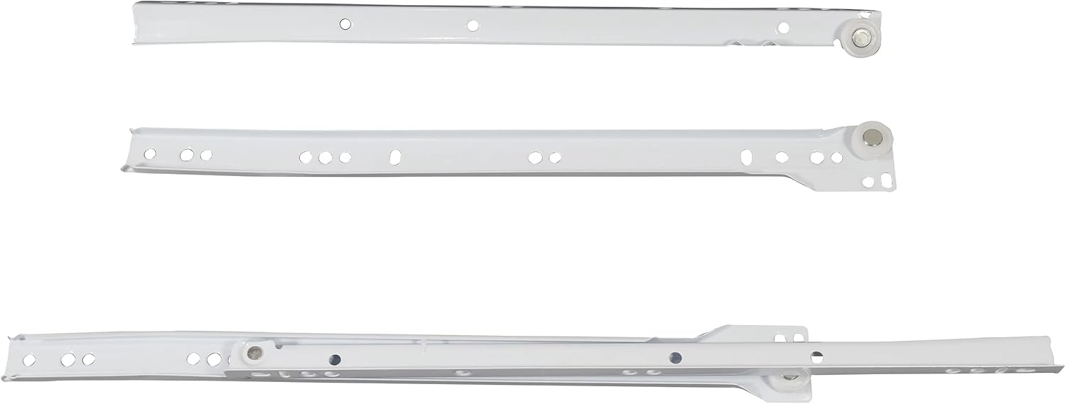 White Bottom Mount Euro Drawer Slide 14" Pair - Laurey 10514