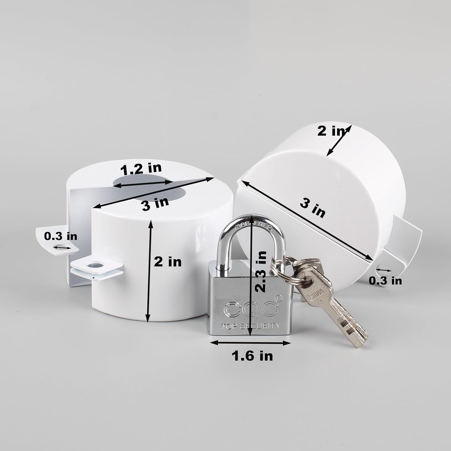 White Door Handle Lock Safety Covers with Padlock for Childproofing and Elderly Safety