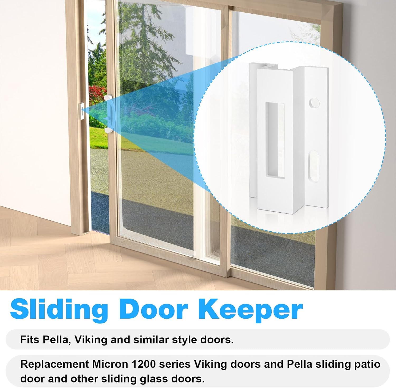 White Extruded Aluminum Hook Style Latch for Sliding Glass Doors - Pella, Micron 1200 Series, Viking - E 2124 Replacement (1 Pack)