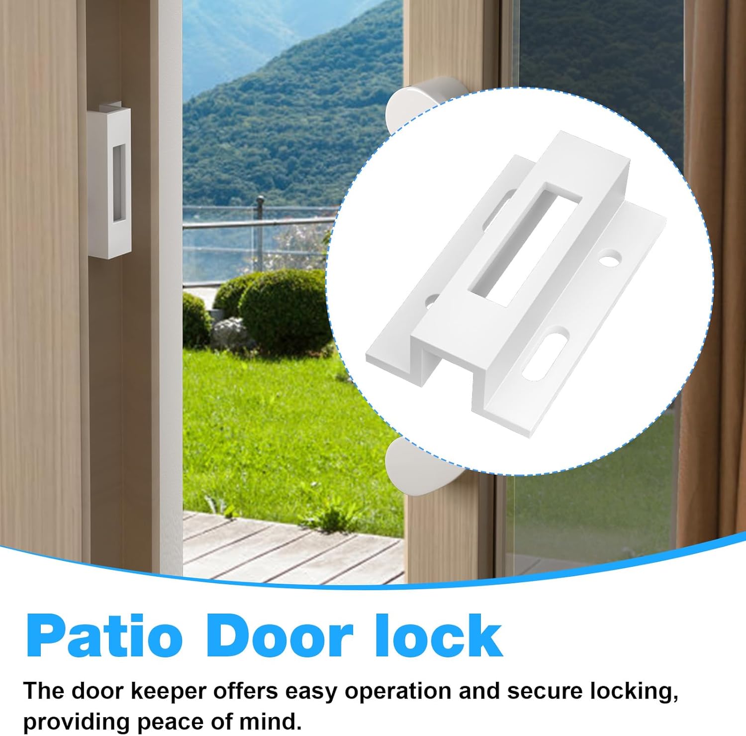 White Extruded Aluminum Hook Style Latch for Sliding Glass Doors - Pella, Micron 1200 Series, Viking - E 2124 Replacement (1 Pack)