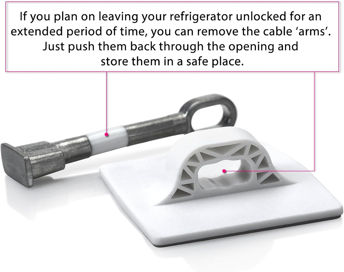 White Guardianite Refrigerator Door Lock with Padlock - Secure Your Fridge Items with this Locking Mechanism