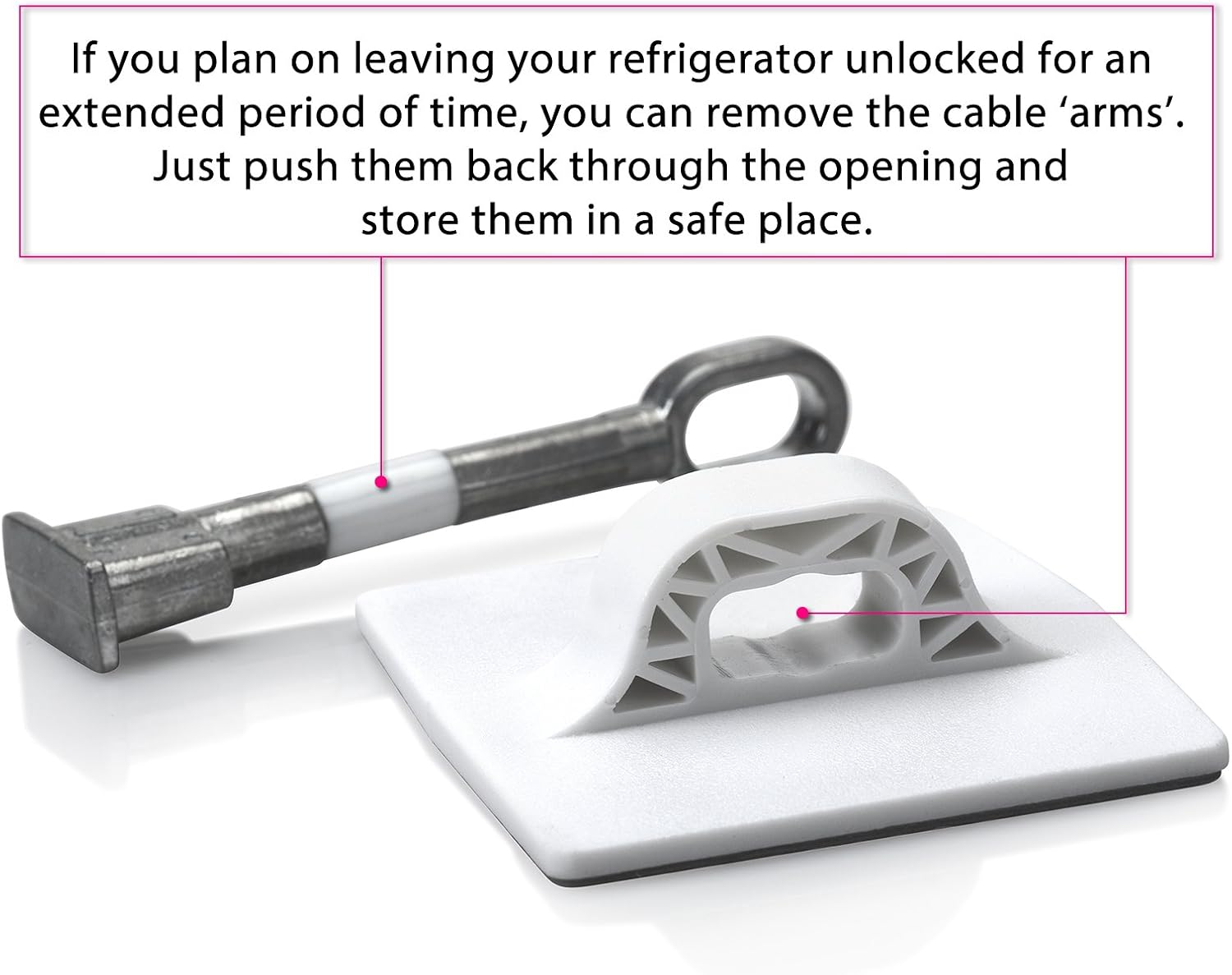 White Guardianite Refrigerator Lock - No Padlock Included - Secure Your Fridge