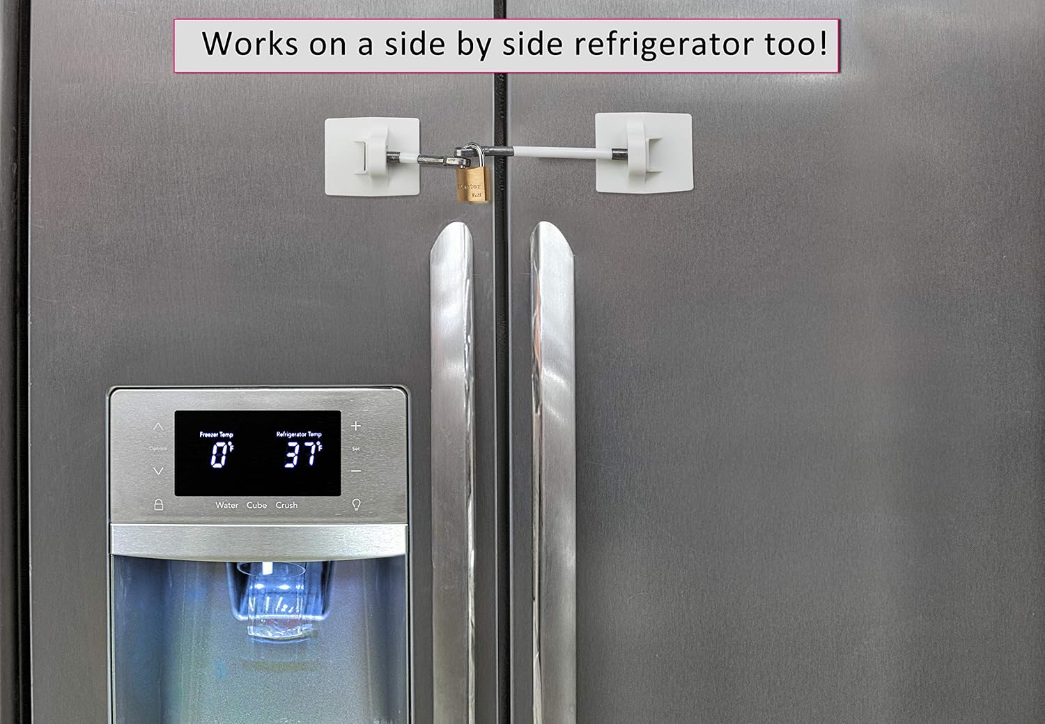 White Guardianite Refrigerator Lock - No Padlock Included - Secure Your Fridge