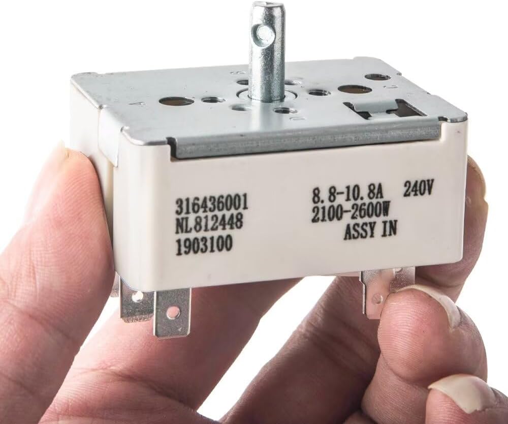 White Kontrollexperten 316436001 OEM Infinite Switch for Frigidaire & Affiliated Brands - Replaces Parts 316021501, 1155395 - Compatible with NT-R68C