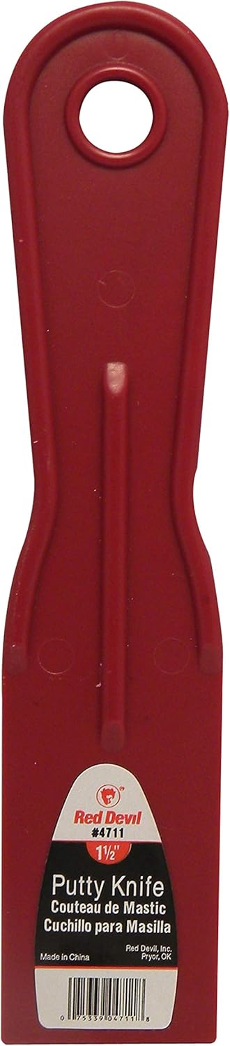 White Latex Wood Filler 6oz & Red Devil 4718 3-Piece Plastic Knife Set - Combo Pack for Home Repairs