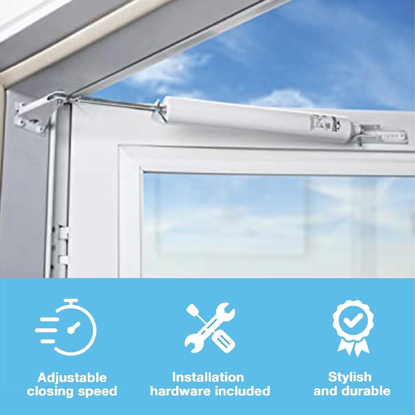 White Light Duty Pneumatic Screen & Storm Door Closer by Wright Products (V820AWH)