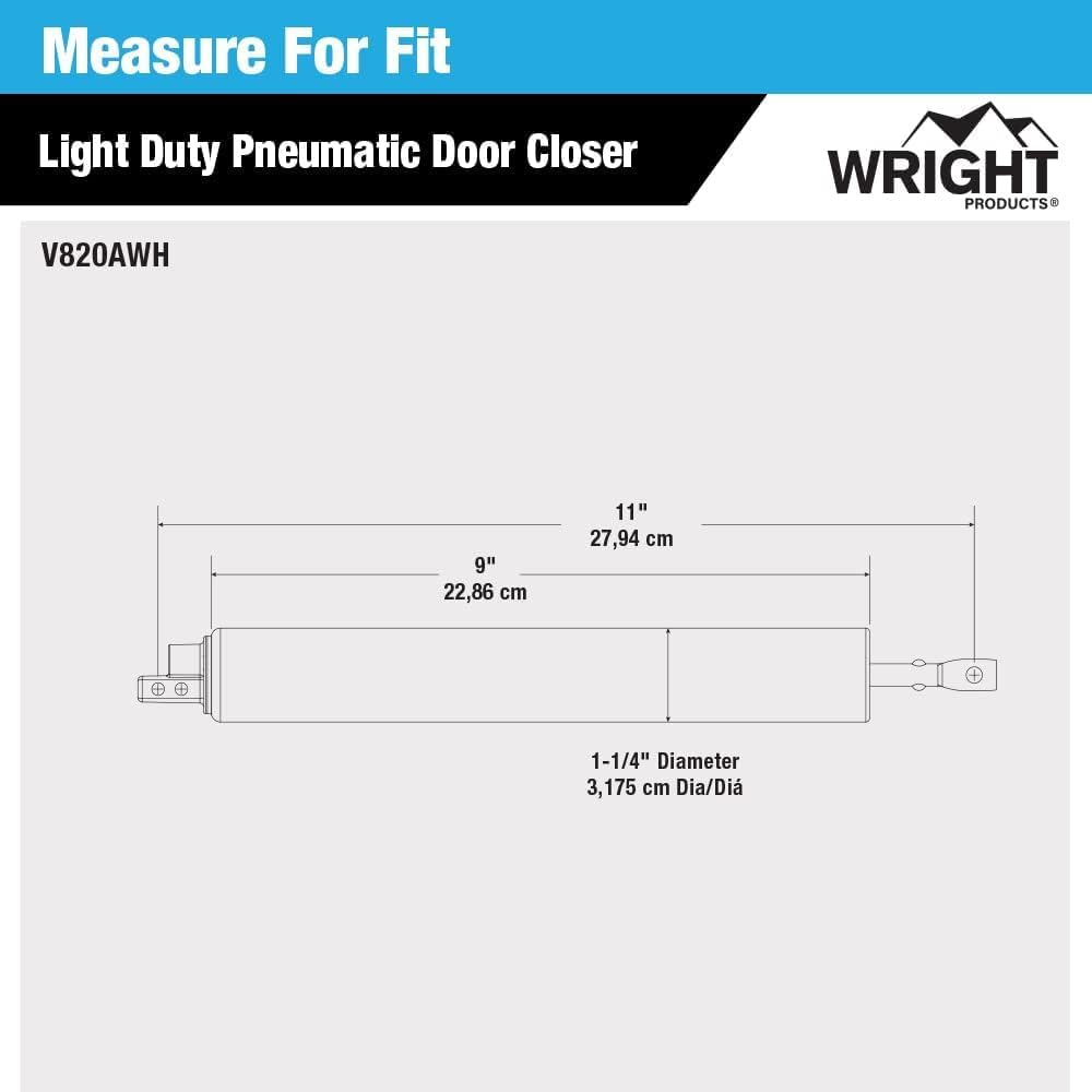 White Light Duty Pneumatic Screen & Storm Door Closer by Wright Products (V820AWH)