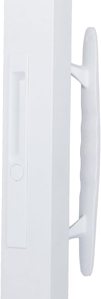 White Non-Keyed Sliding Glass Patio Door Handle Set - Fits 1" to 1-1/8" Thick Doors - Night Lock, Hook Latch - 6-5/8" H.C. - Flush Mount - Non-Handed