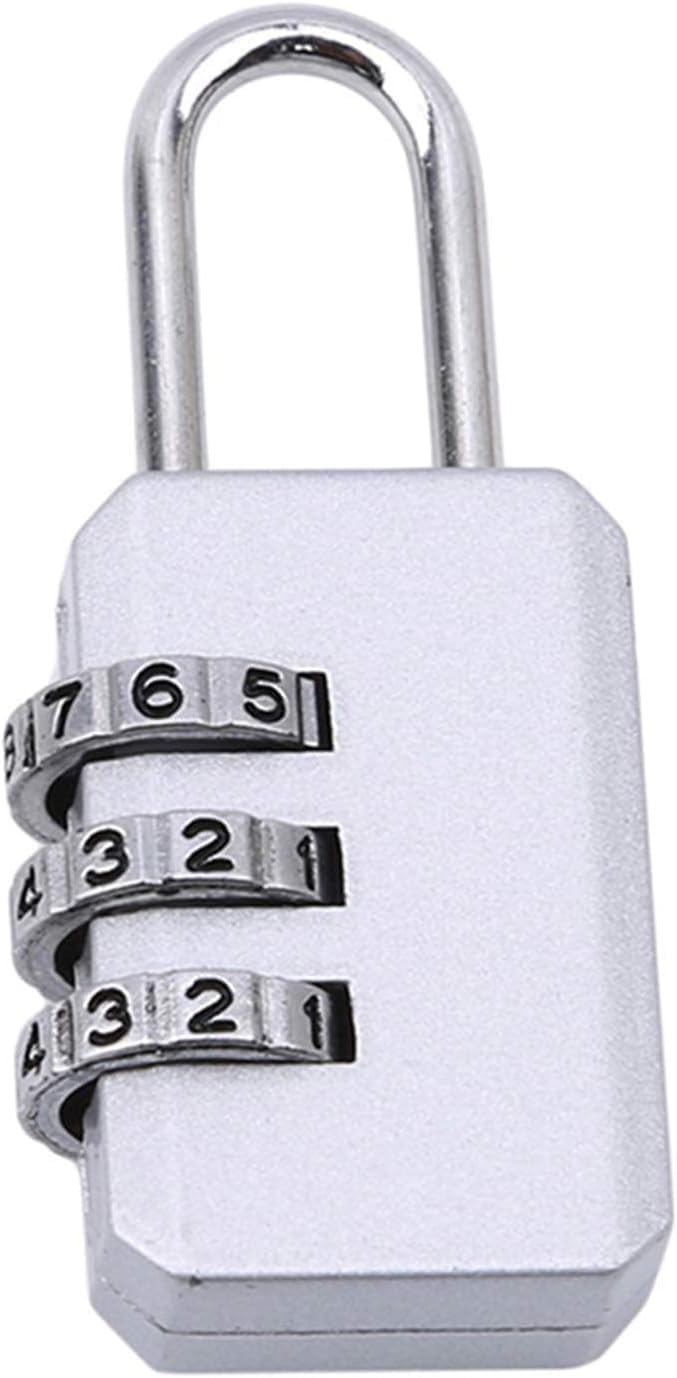 White Portable Luggage Lock with 3-Digit Combination Padlock for Notebook - Easy to Set Personal Code Lock - Tools and Home Improvement