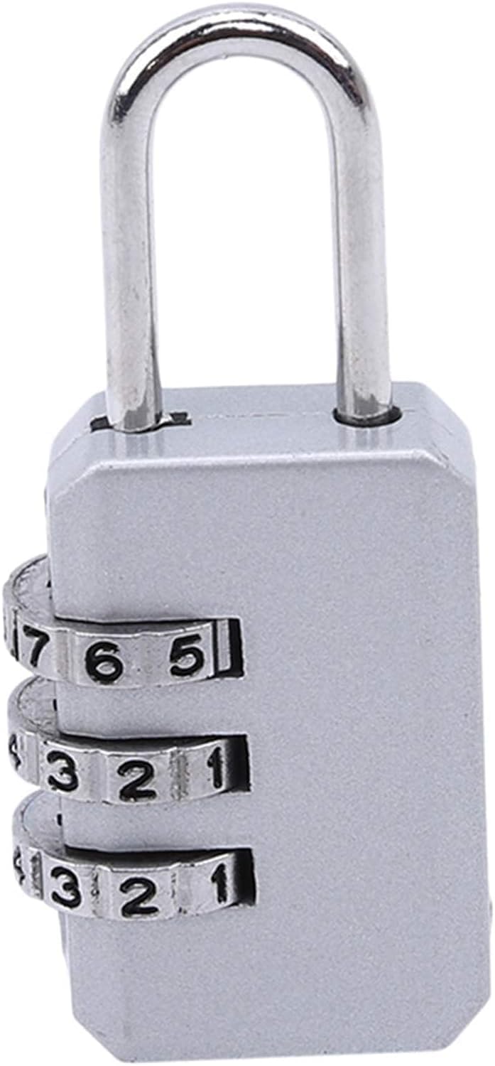 White Portable Luggage Lock with 3-Digit Combination Padlock for Notebook - Easy to Set Personal Code Lock - Tools and Home Improvement