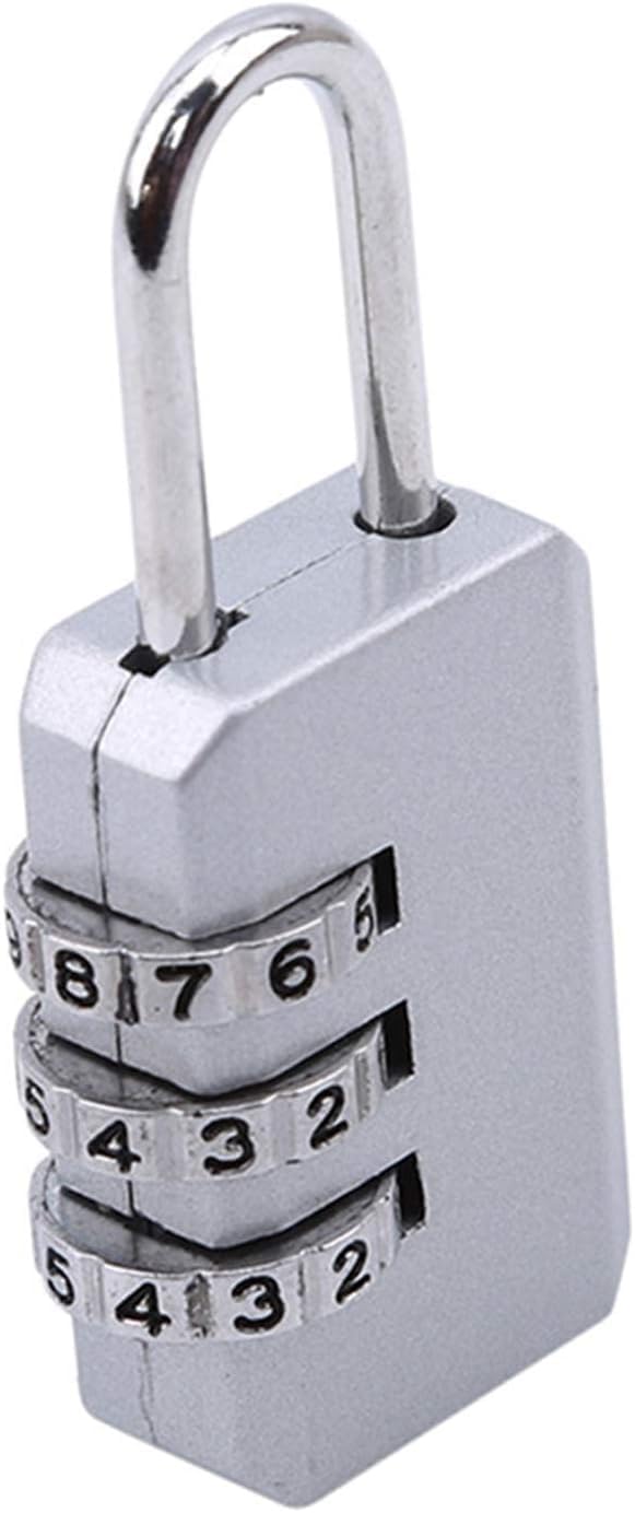 White Portable Luggage Lock with 3-Digit Combination Padlock for Notebook - Easy to Set Personal Code Lock - Tools and Home Improvement